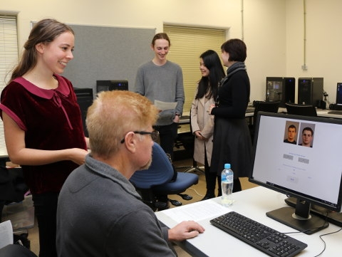 Alumnus Gary Ewing participating in the study